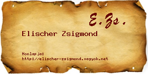 Elischer Zsigmond névjegykártya