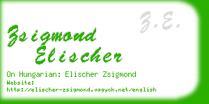zsigmond elischer business card